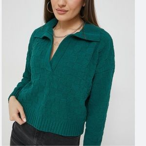 Abercrombie green knitted sweater size medium